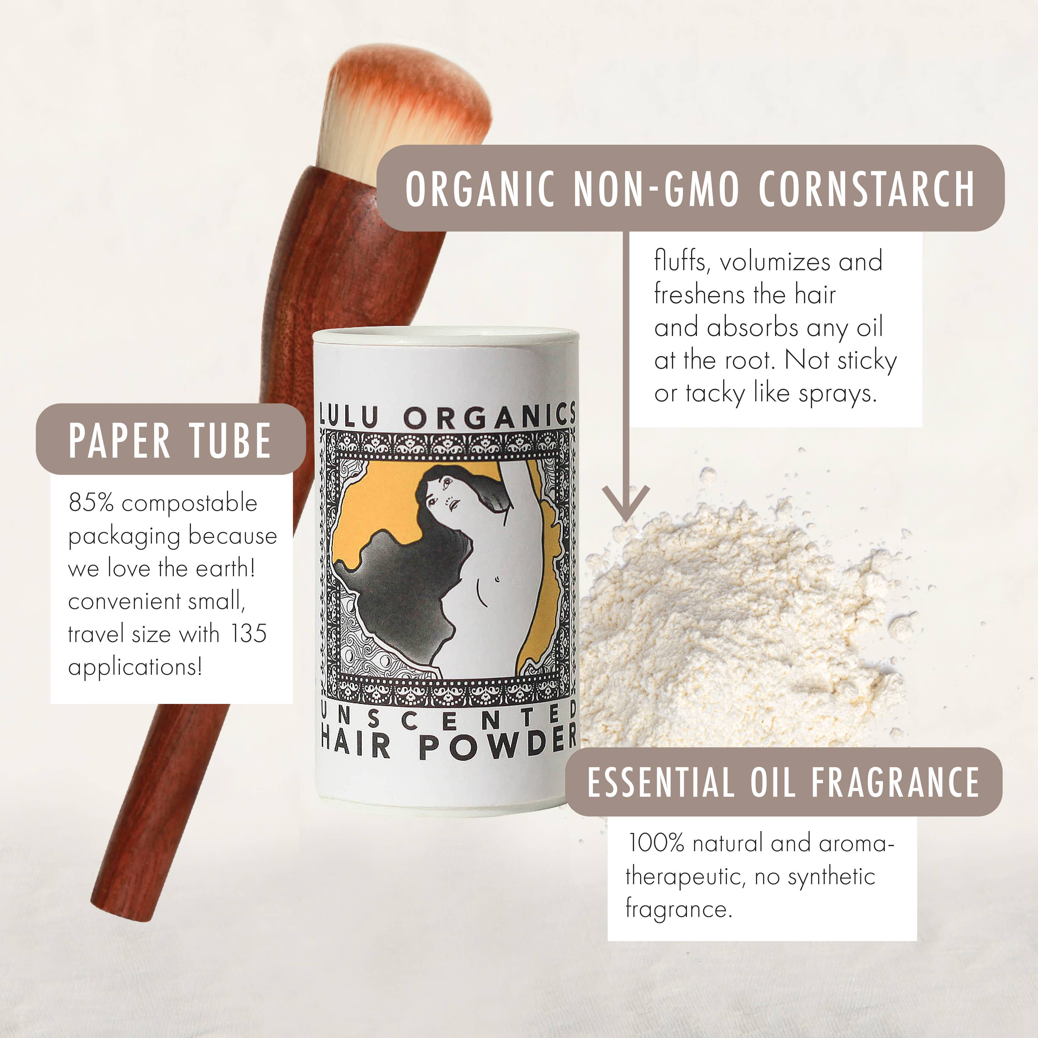 LULU ORGANICS - Wholesale Dry Shampoo - Unscented Travel Size Hair Powder Shampoo 1oz1