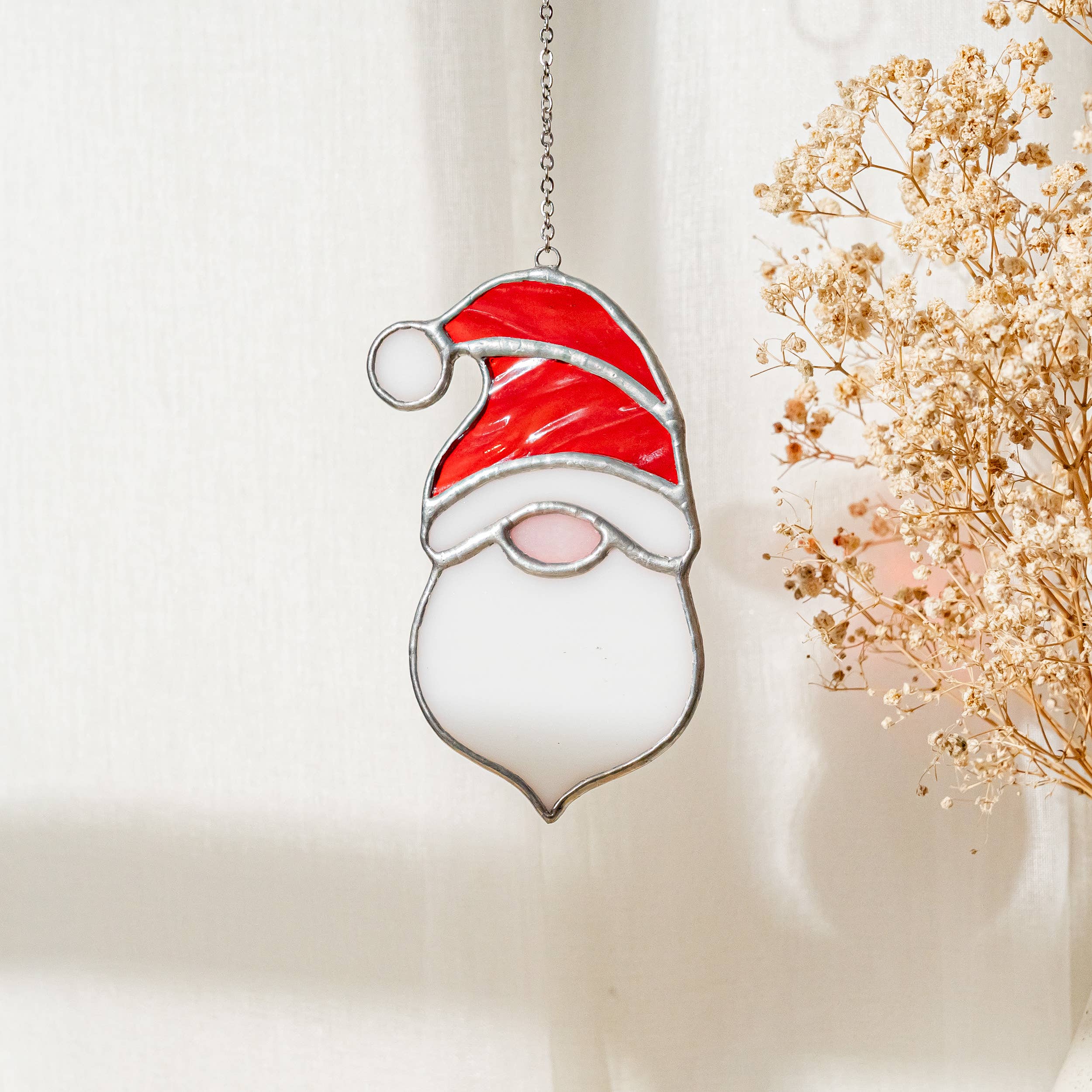 MondoBellissimo - Vente Attrape-soleil - Attrape-soleil en vitrail Père Noël, décoration d'intérieur, F873