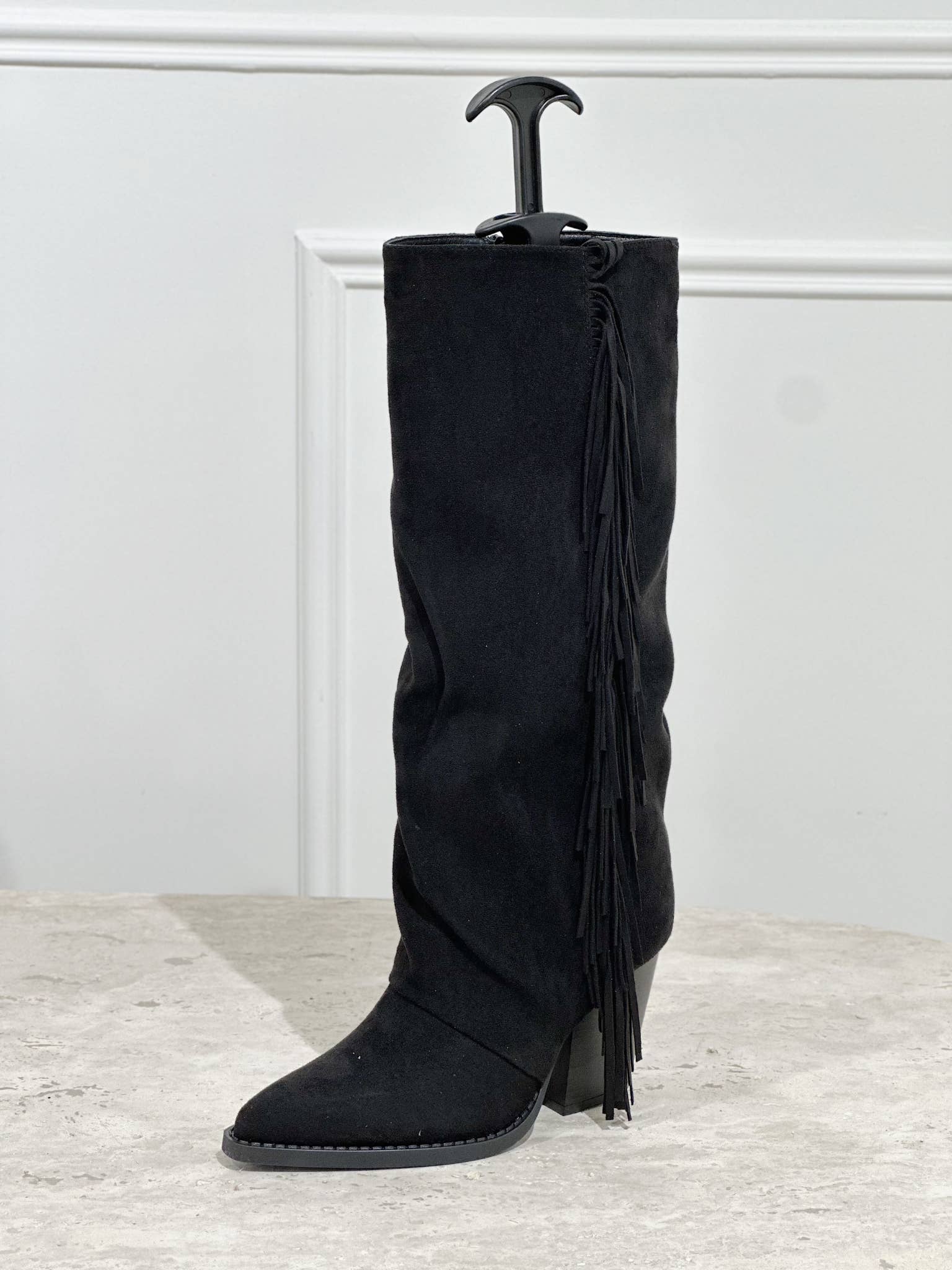 Stephan Paris - Wholesale Boots - Women's - Western thigh-high boots in fringed suede LQ-1612