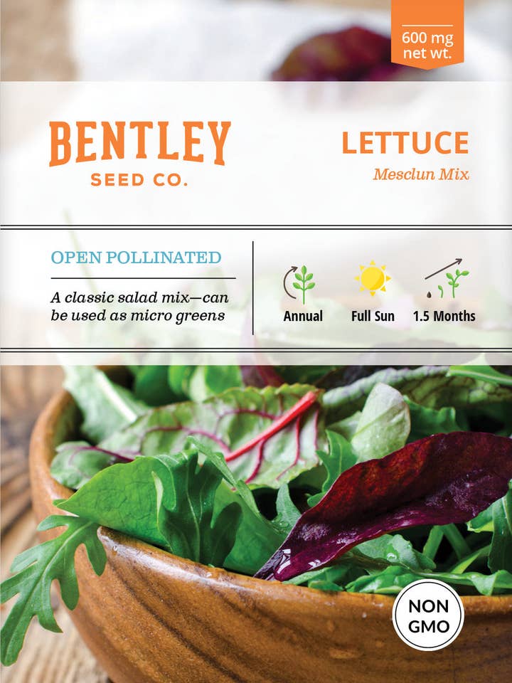 Lettuce, Mesclun Mix Seed Packets for wholesale by Bentley Seed Co.