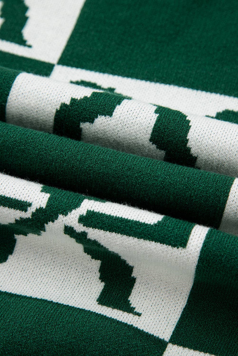 Svartaktig Grön Bow Checker Drop Shoulder Crewneck Tröja för wholesale på Faire6