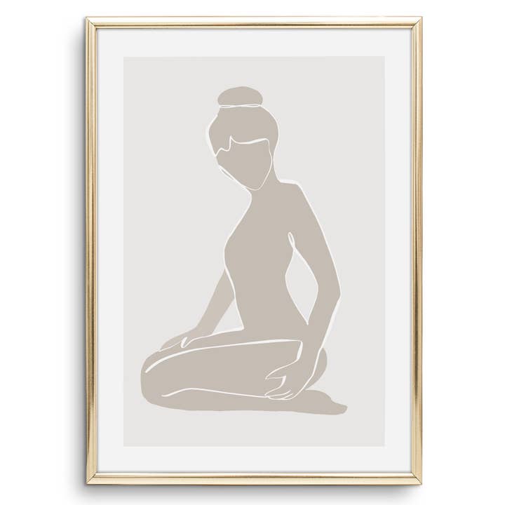 Plakat med siddende kvinde for engroshandel hos Tales by Jen