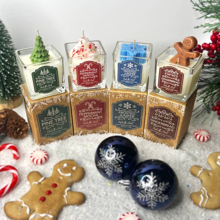 Hand with a Heart - Wholesale Jar/Filled Candle - Gingerbread Christmas Holiday Candle2