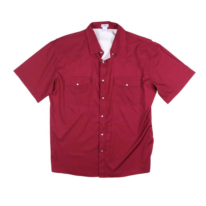 Men's - Gameday Maroon Pearl Snap Short Sleeve Shirt for wholesale by BlueQuail Clothing Co.