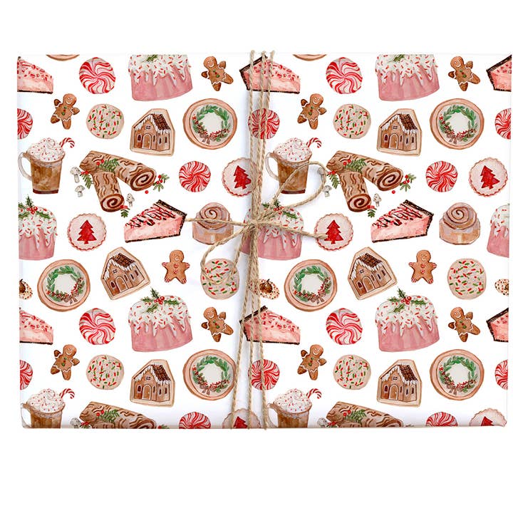 Holiday Dessert Gift Wrap Single Sheet for wholesale by Lana's Shop