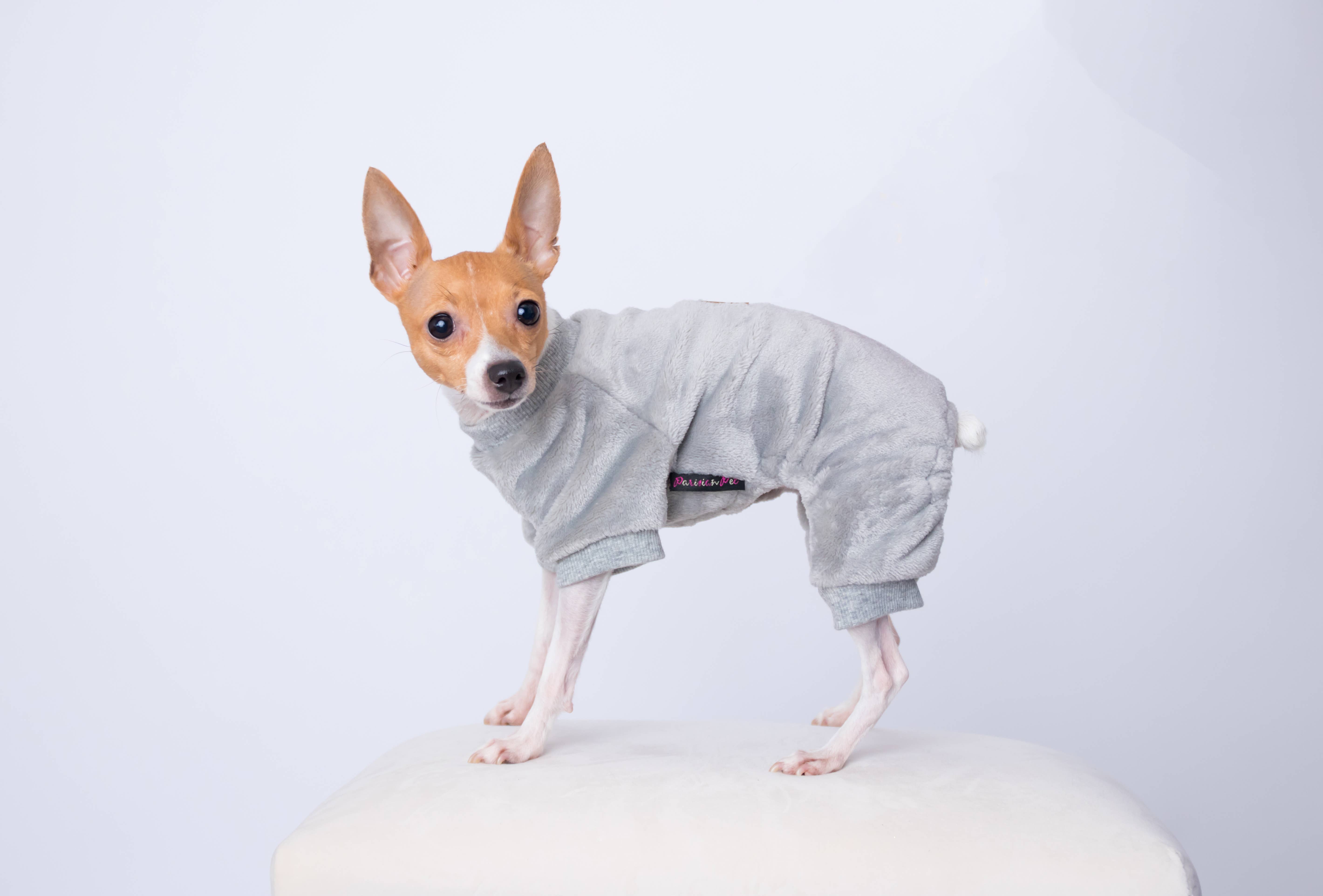 Parisian Pet® - Wholesale Pet Pajamas - Dog - Velour Pajama Cloud Gray – Warm & Fashionable Dog Pajamas4