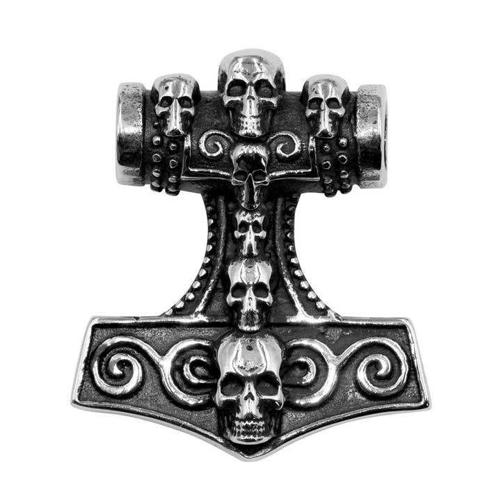 rostfritt stål hänge ”Tors Hammer Skull” för wholesale av Bodywings