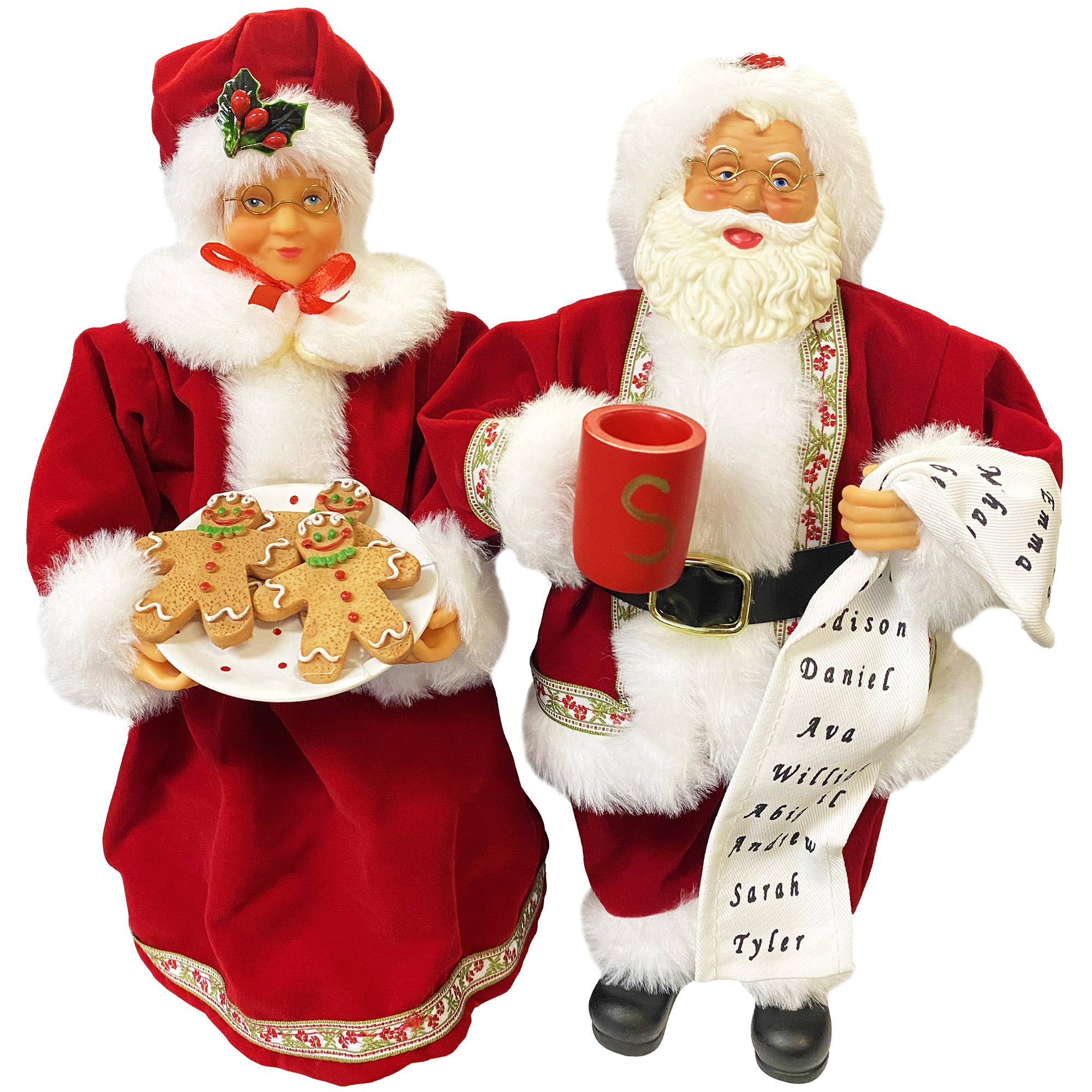 Santa’s Workshop Inc. - Wholesale Christmas Decoration - 12" Mr. and Mrs. Claus, Set of 20