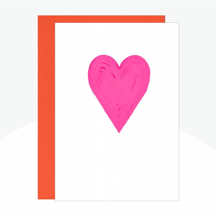 Heart Neon Print Card for wholesale by Lottie Simpson