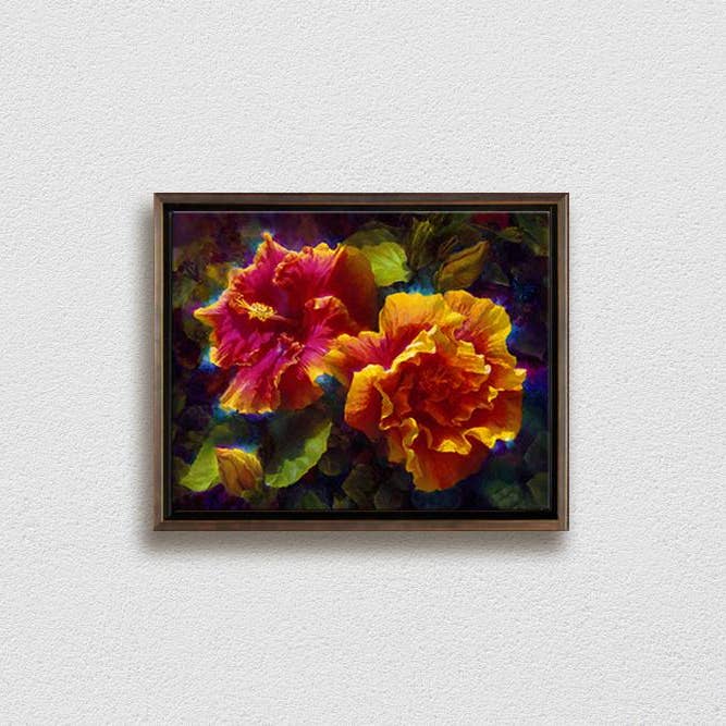 Whitworth Gallery - Wholesale Painting/Drawing - Sunlit Duet - Signed Artist Canvas - Hawaiian Hibiscus Painting8
