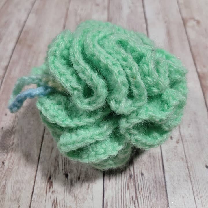 Green & Pastels Shower Puff Bath Sponge for wholesale by Kilted Suds