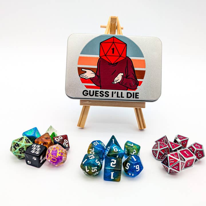 "Gissar att jag dör" Tärningsburk för wholesale av Mystery Dice Goblin