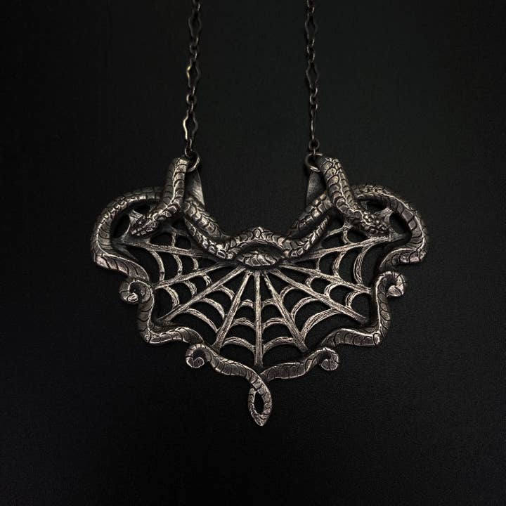 Medusa's Lace Brass Necklace in Brass and Sterling for wholesale by Miyu Decay