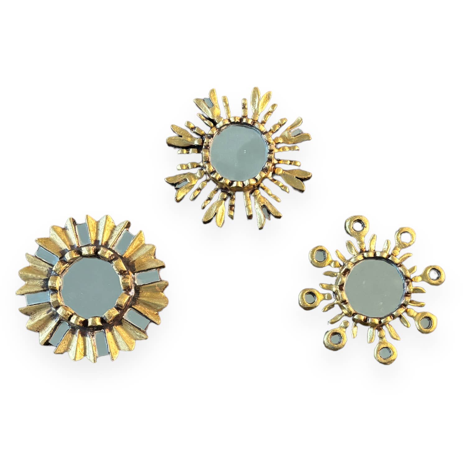 Zoe Artcrafts Corp. – Espelho de parede por atacado – Espelho de sol peruano dourado 6” - decoração vintage colonial6