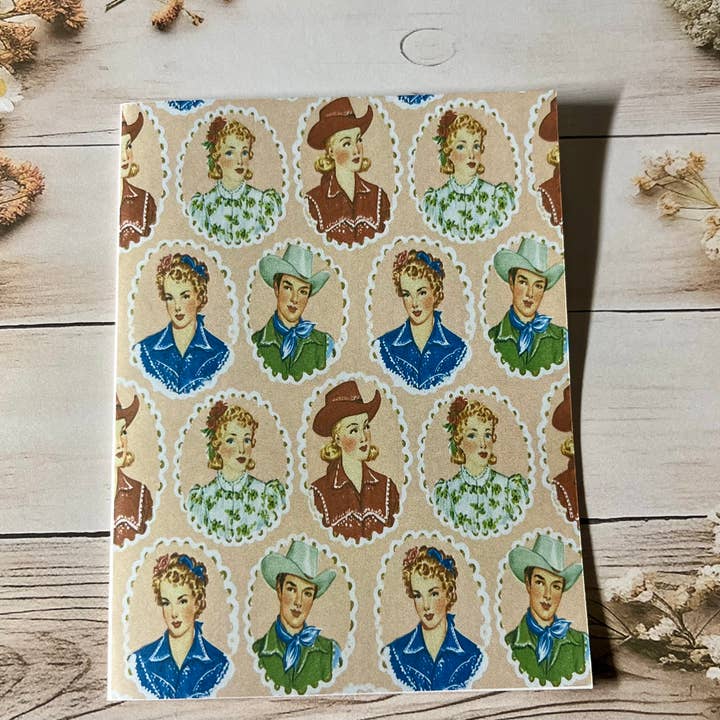 Vintage western greeting card - single for wholesale by Iowa Paper Farm