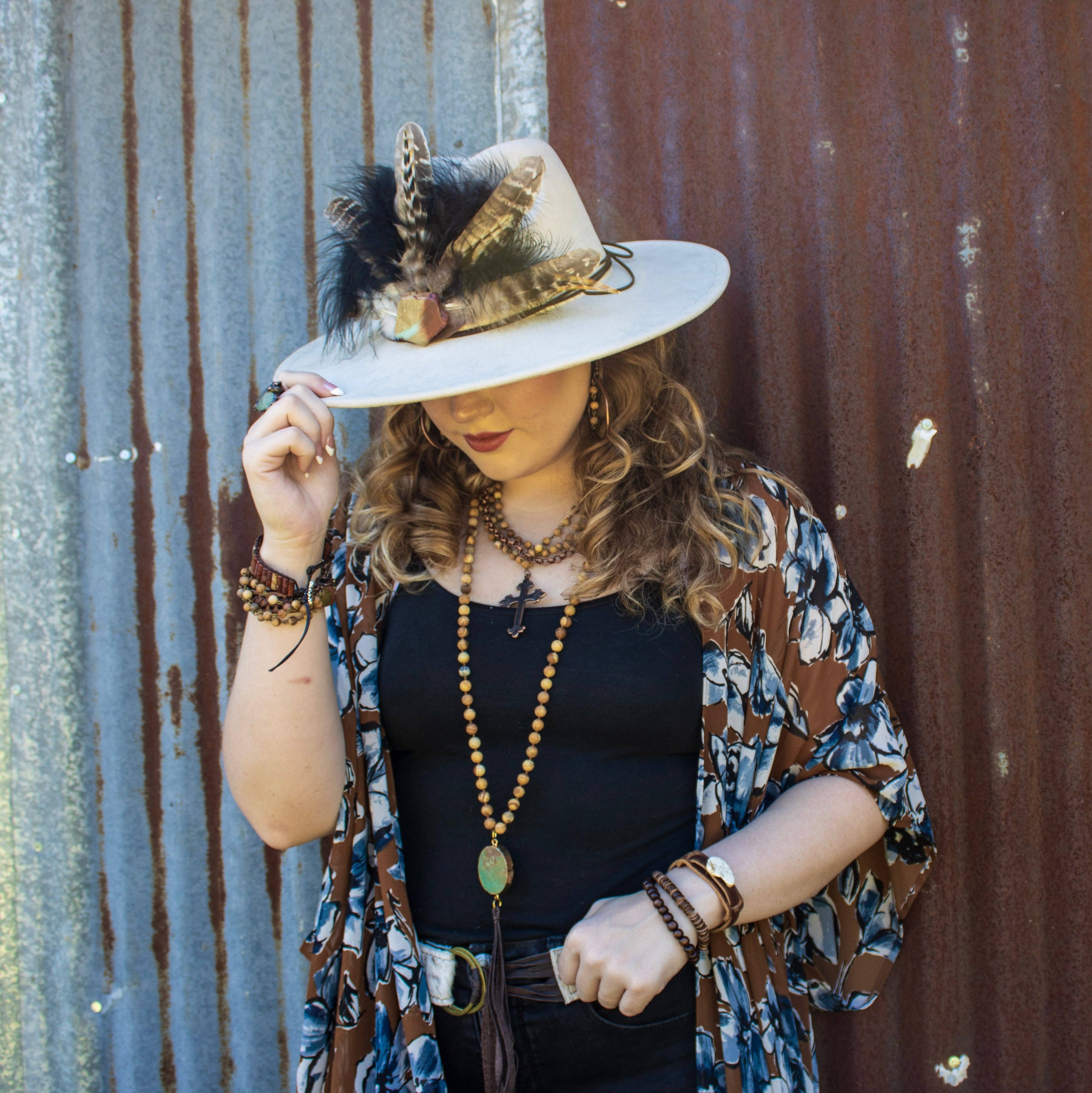 The Jewelry Junkie - Wholesale Cuff Bracelet - White Turquoise Chunk on Narrow Leather Cuff 005Y3