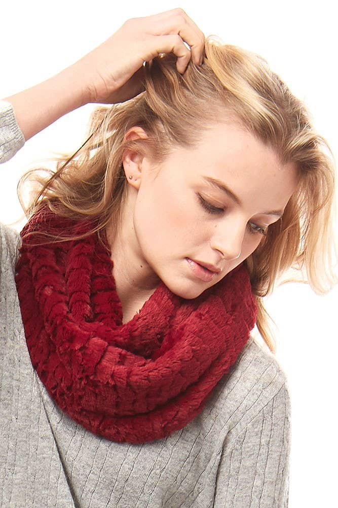 Hana - Wholesale Scarf - Women's - Solid Faux Fur Infinity Scarf11