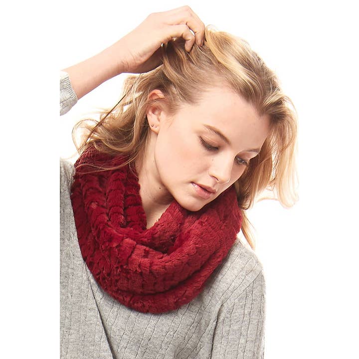 Hana - Wholesale Scarf - Women's - Solid Faux Fur Infinity Scarf11