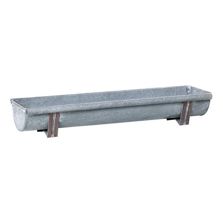 Irvin's Tinware - Wholesale Planter Box - Chicken Feeder Planter in Weathered Zinc