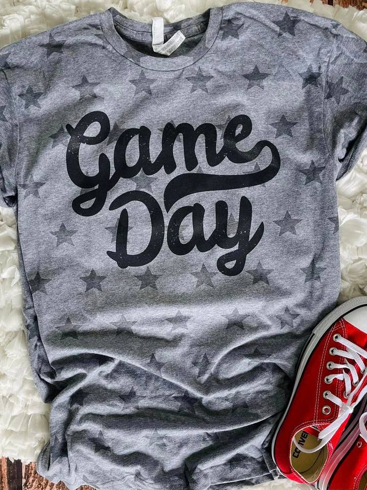 VARSITY SCRIPT; STARS TEE; GAME DAY for wholesale by Bling n' Sports Apparel, LLC