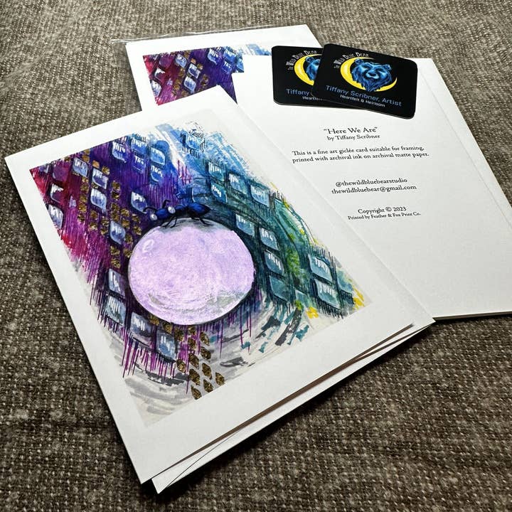 The Wild Blue Bear - Wholesale Everyday Greeting Card - Here We Are 5" x 7" Greeting Card2