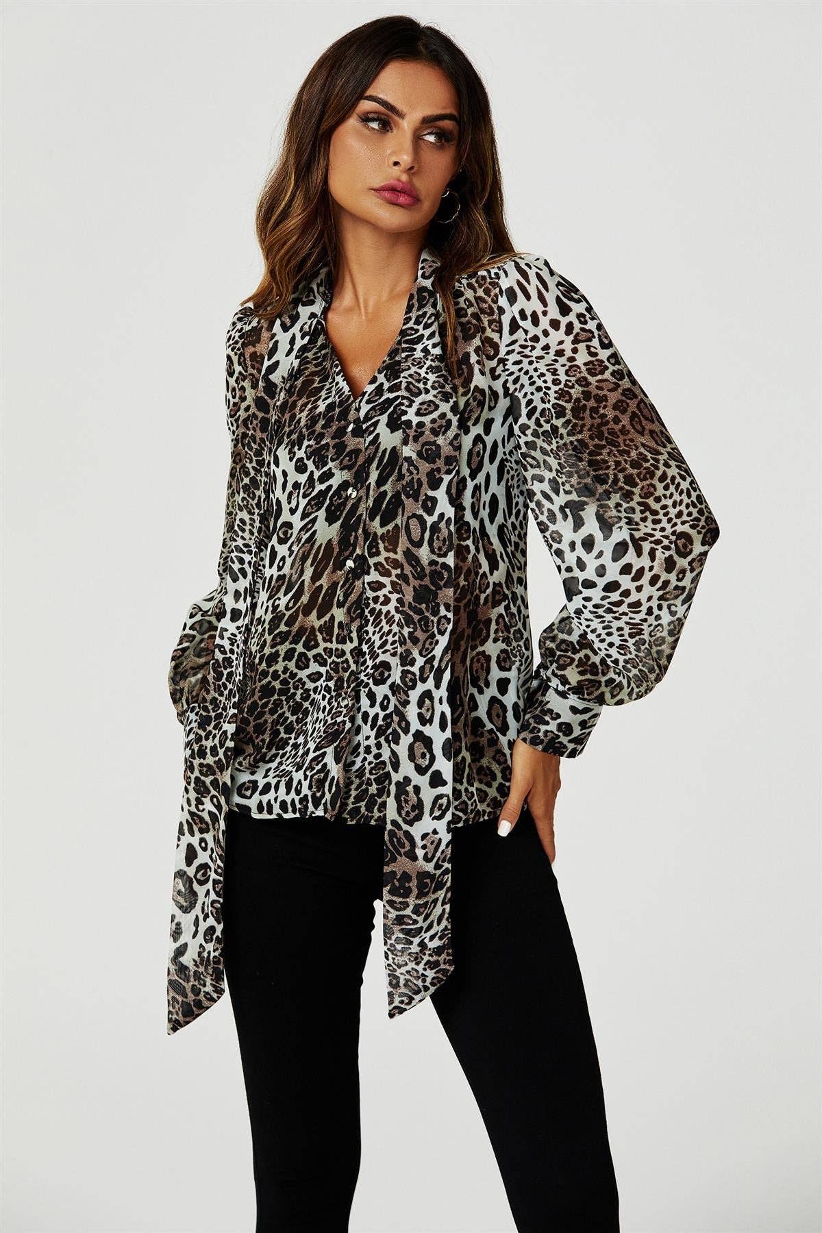 Tie Detail long sleeve Blouse Top In Beige for wholesale on Faire0