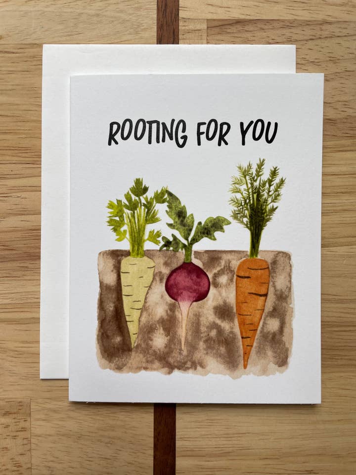 Rooting For You Vegetables - Watercolor Greeting Card for wholesale by Kristin Schmidt Artist