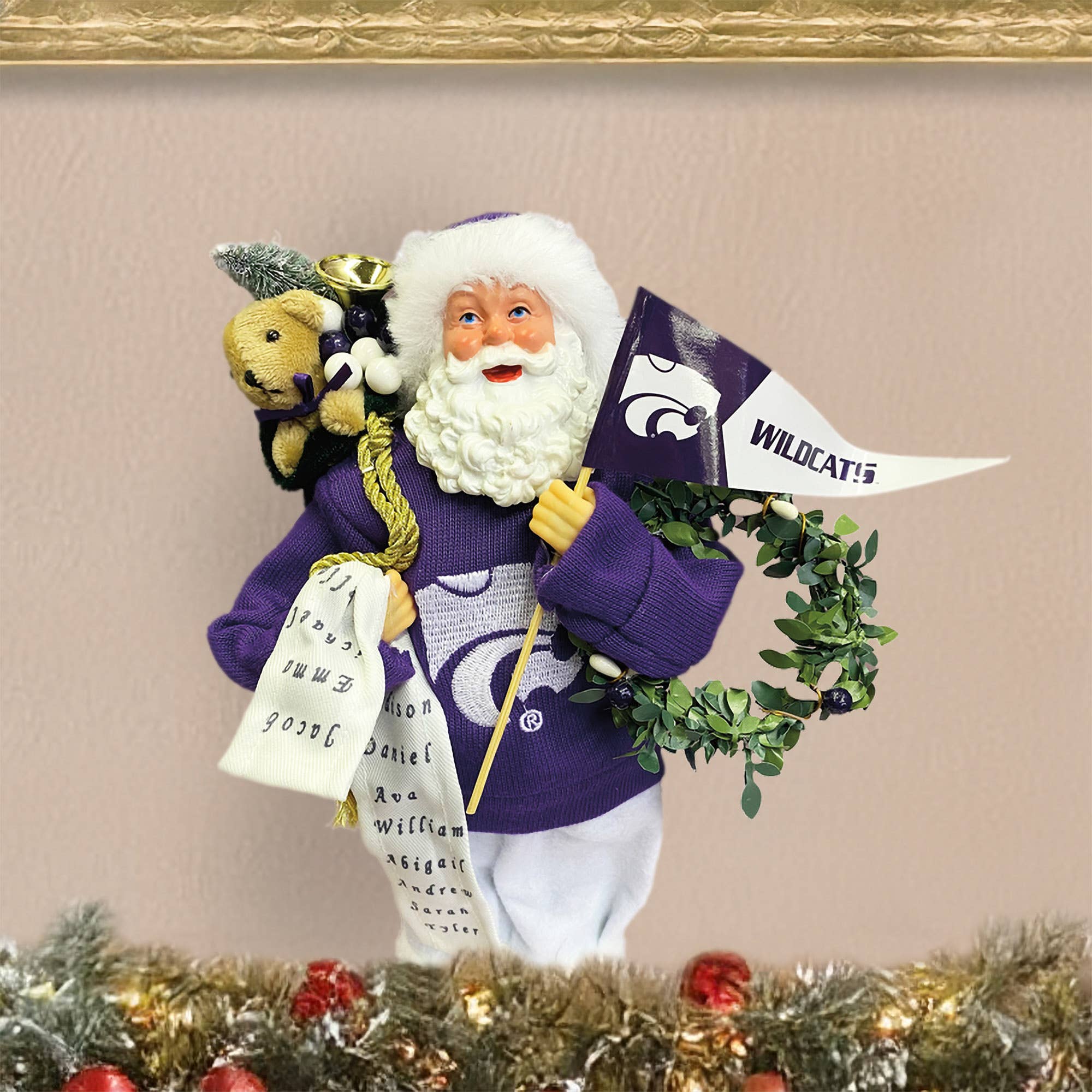Santa’s Workshop Inc. - Wholesale Christmas Decoration - 12" Kansas State Proud Santa6