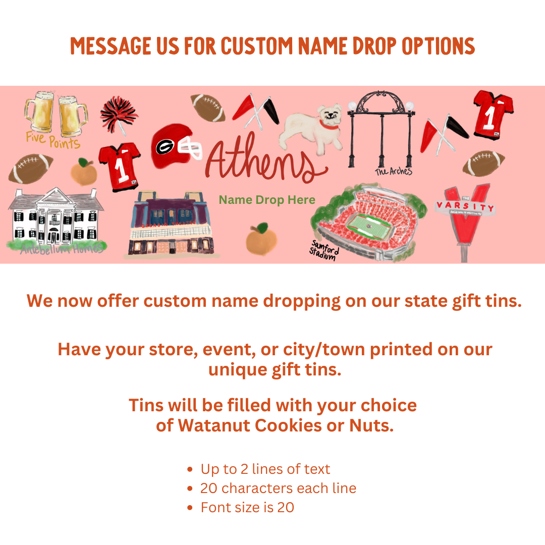 Watanut - Wholesale Cookie - Athens Georgia Gift Tin | Gourmet Shortbread Cookies or Nuts2