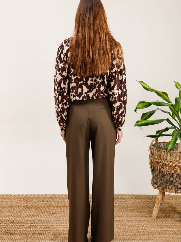 LOVIE & CO – Großhandel Hose – Damen – Hoch taillierte Bundfaltenhose - ASD96768-SVEN3