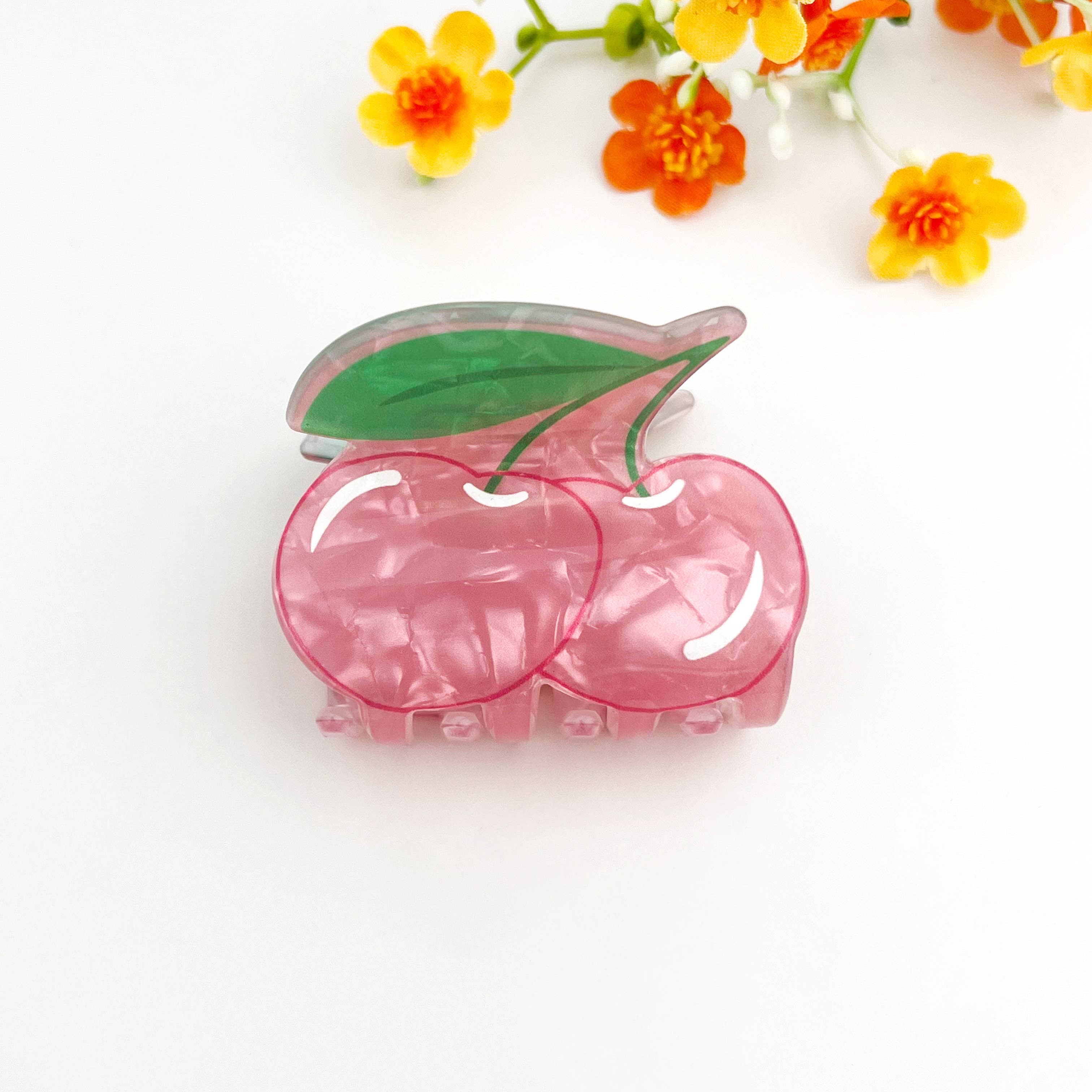 mildstyles – wholesale Hair clip – Women’s – 🍒 Cherry Fruit Acrylic Printed Hair Claw Clip1