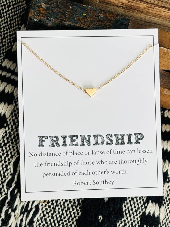 Collar con forma de corazón de amistad y tarjeta de papelería de regalo para venta al por mayor de Peddle Your Paper