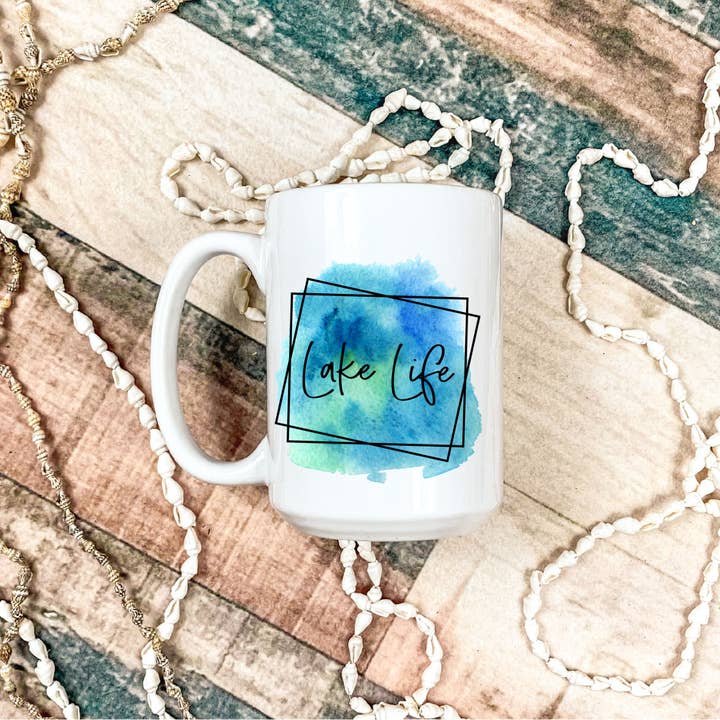 Kundenspezifischer Lake Life Kaffeetasse 15oz Becher für den Großhandel von De Klerk De Signs