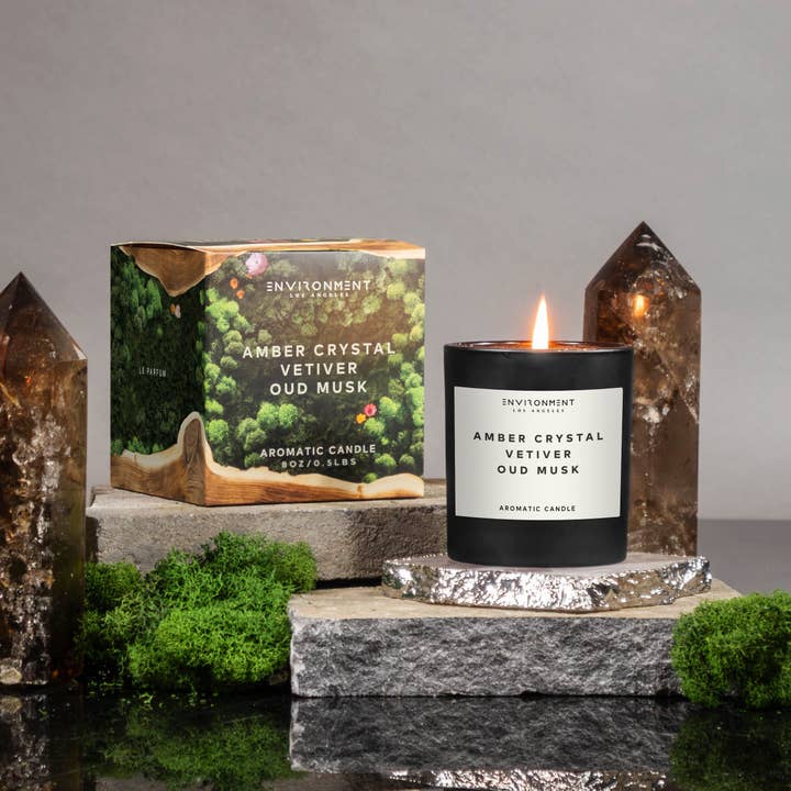 ENVIRONMENT - Wholesale Jar/Filled Candle - 8oz Inspired by Baccarat Rouge 540® Candle with Lid and Box