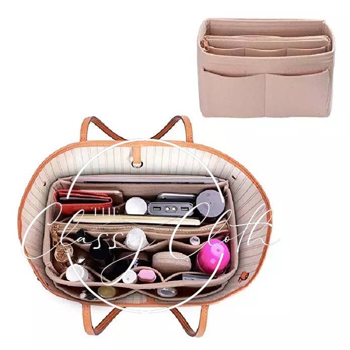 The Classy Cloth WS - Wholesale Purse/Bag Accessory - Women's - Tote Bag Purse Organizer Insert - Light Peach RTS10