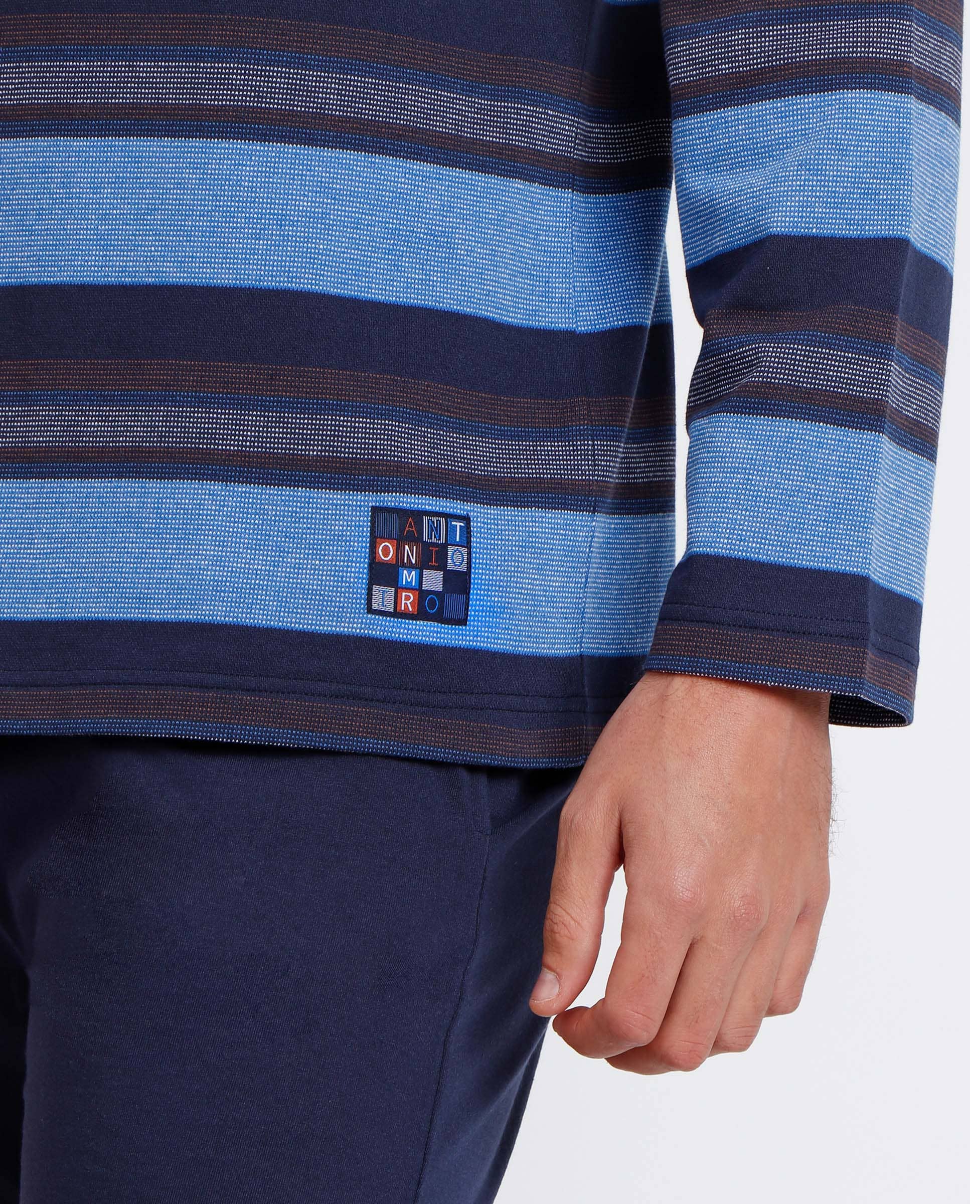 BLAUW Antonio Miro gestreepte pyjama met lange mouwen voor heren voor groothandel op Faire3