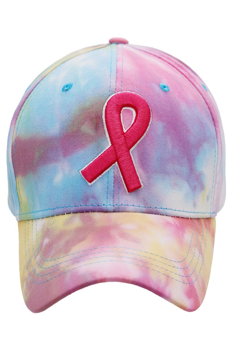 Cap Zone – wholesale Baseball cap – Women's – Breast Cancer Awareness Tie Dye Baseball Cap1