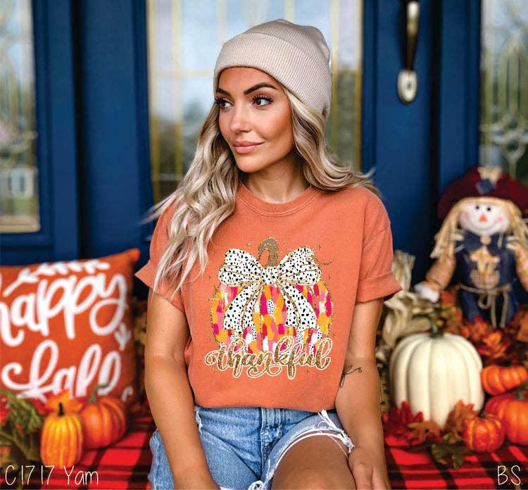 Bama Screens - Wholesale Sublimation Transfer - Thankful Faux Glitter Pumpkin #BS74822