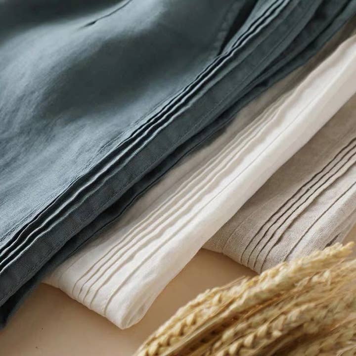 UZ Wholesale Store - Wholesale Pants - Women's - Cotton Linen Wide-Leg High-Waisted Thin Crop Pants