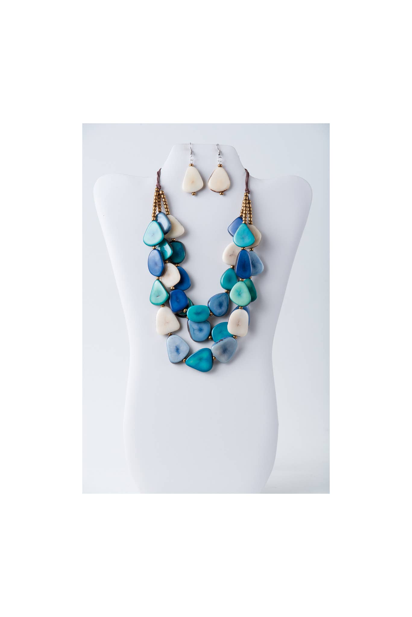 TaguArtsy – wholesale Smycken – Zaley Three Stranded Organic Tagua halsband och örhängen22