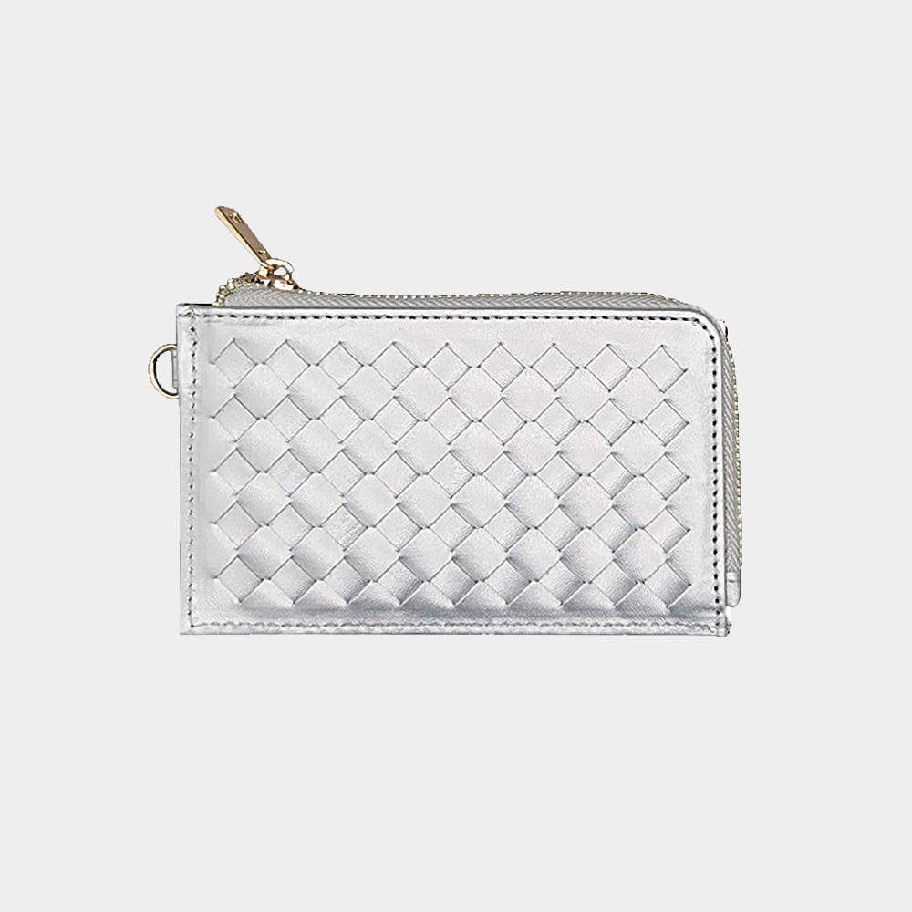 Sensibling Corp. - Wholesale Wristlet - Faux Leather Basket Weave Flat Card Holder Wallet Wristlet30