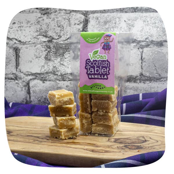 Kilted Fudge Company - Vendita all'ingrosso Fudge - Tavoletta scozzese vegana - vaniglia