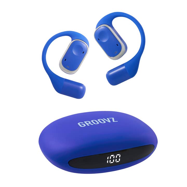 Groovz Audio – wholesale Headphones – Groovz Open-Ear True Wireless Headphones with Smart Battery Display3