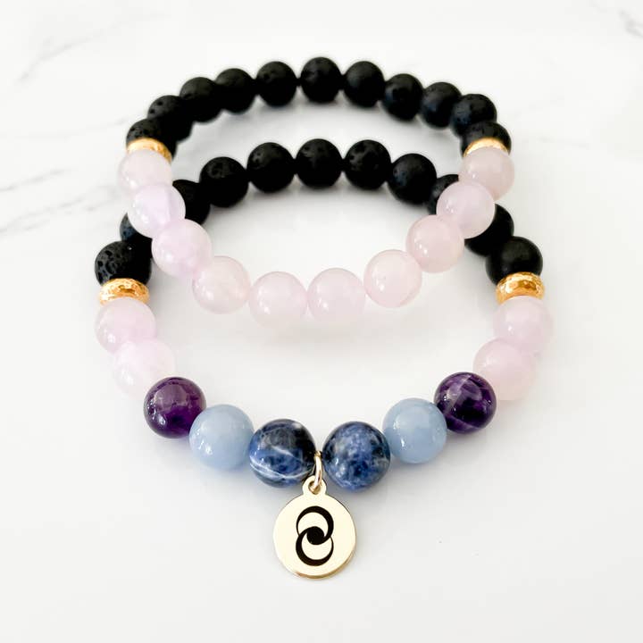 Pilha de pulseira de cristal difusor de alívio por atacado de everlur