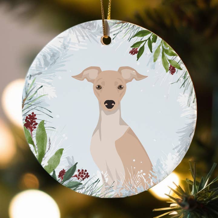 Enfeites de Natal de Cão Galgo Italiano por atacado de Canine Companions
