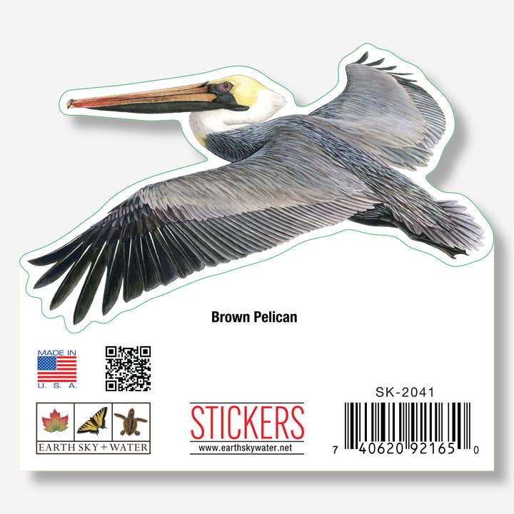 Autocollant Pelican Nature brun, 3,5 pouces de large pour la vente par Earth Sky + Water