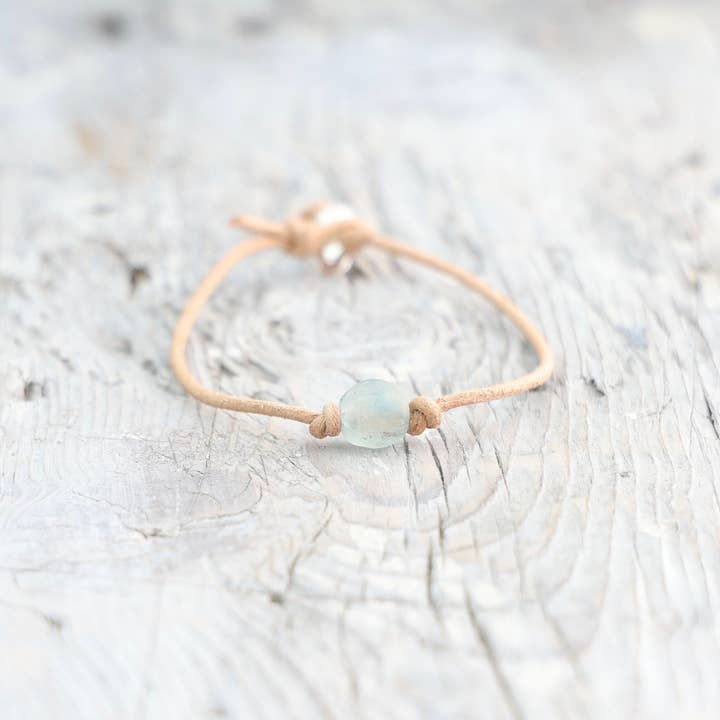 Cape Cod Chokers - Wholesale Anklet - Recycled Sea Glass Leather Anklet