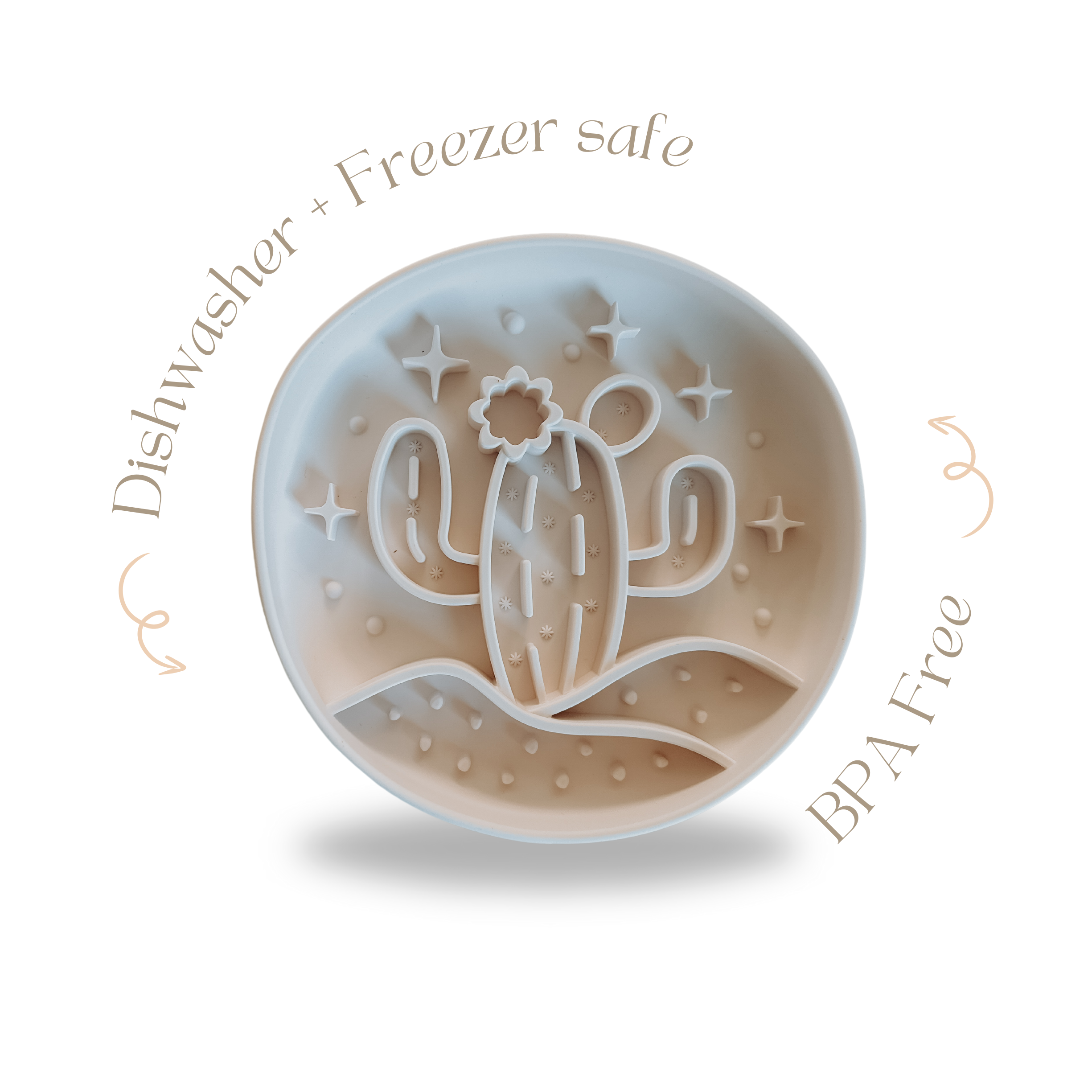 Barks and Brownies - Wholesale Pet Bowl - Cat/Dog - Cactus Silicone Slow Feeder Bowl - Fun, Non-Slip | Sand1