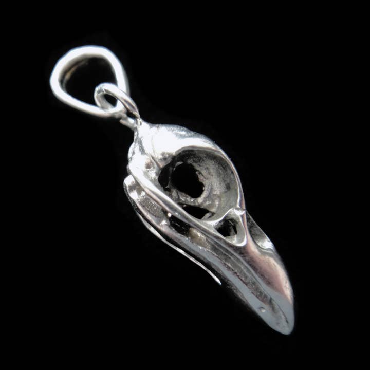Tika – Engroshandel Vedhæng/charm – Raven Bird Skull vedhæng - Lille Sølvtonet