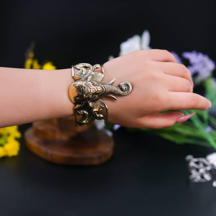Karma Nepal Crafts - Wholesale Cuff Bracelet - Handmade Boho Elephant Adjustable Bracelet